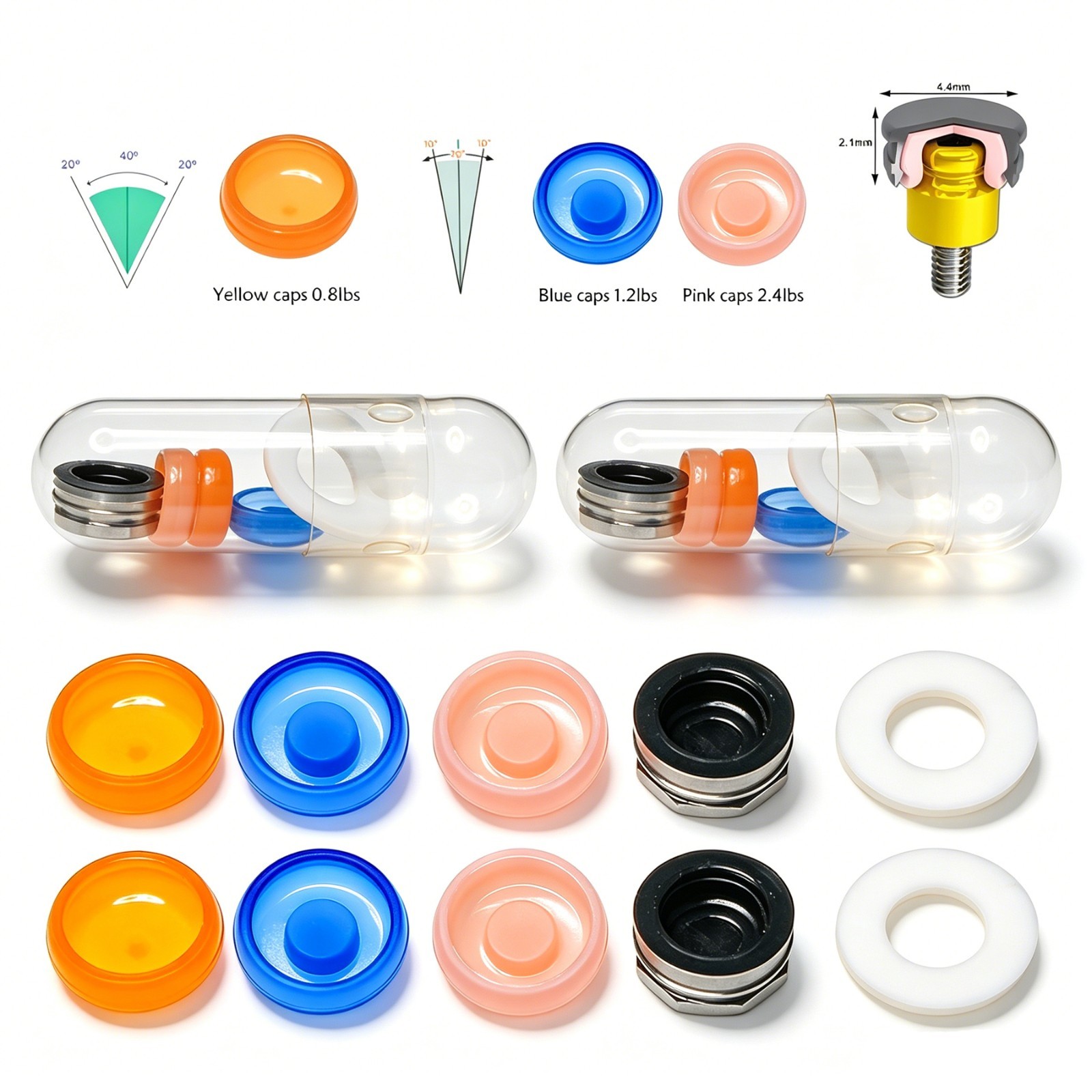 2Set Dental Locator Standard Male Processing Set For Zest Overdenture Abutment