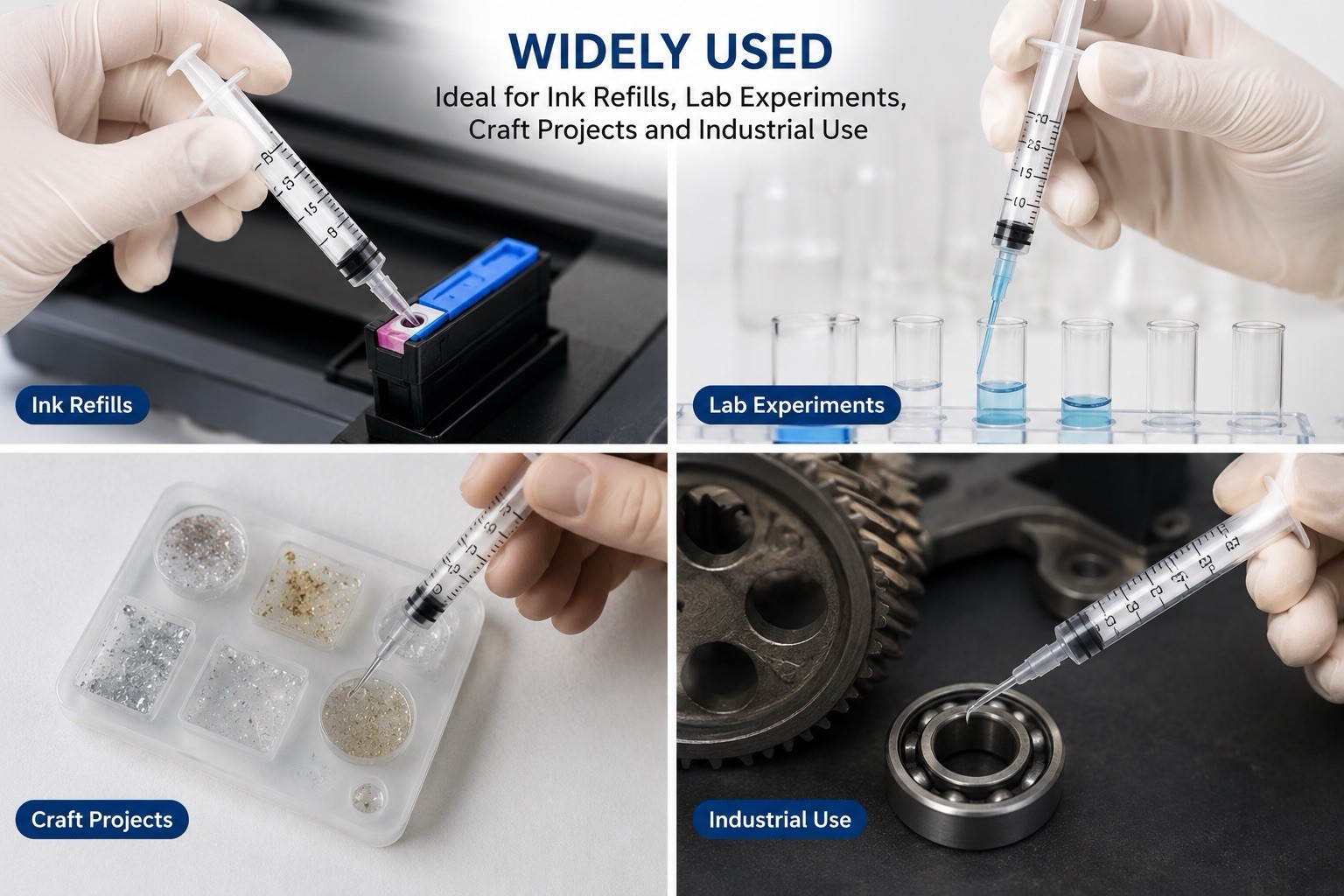 12 Pcs 3ml Disposable Syringes – For Ink, Lab, Craft, Oil Use