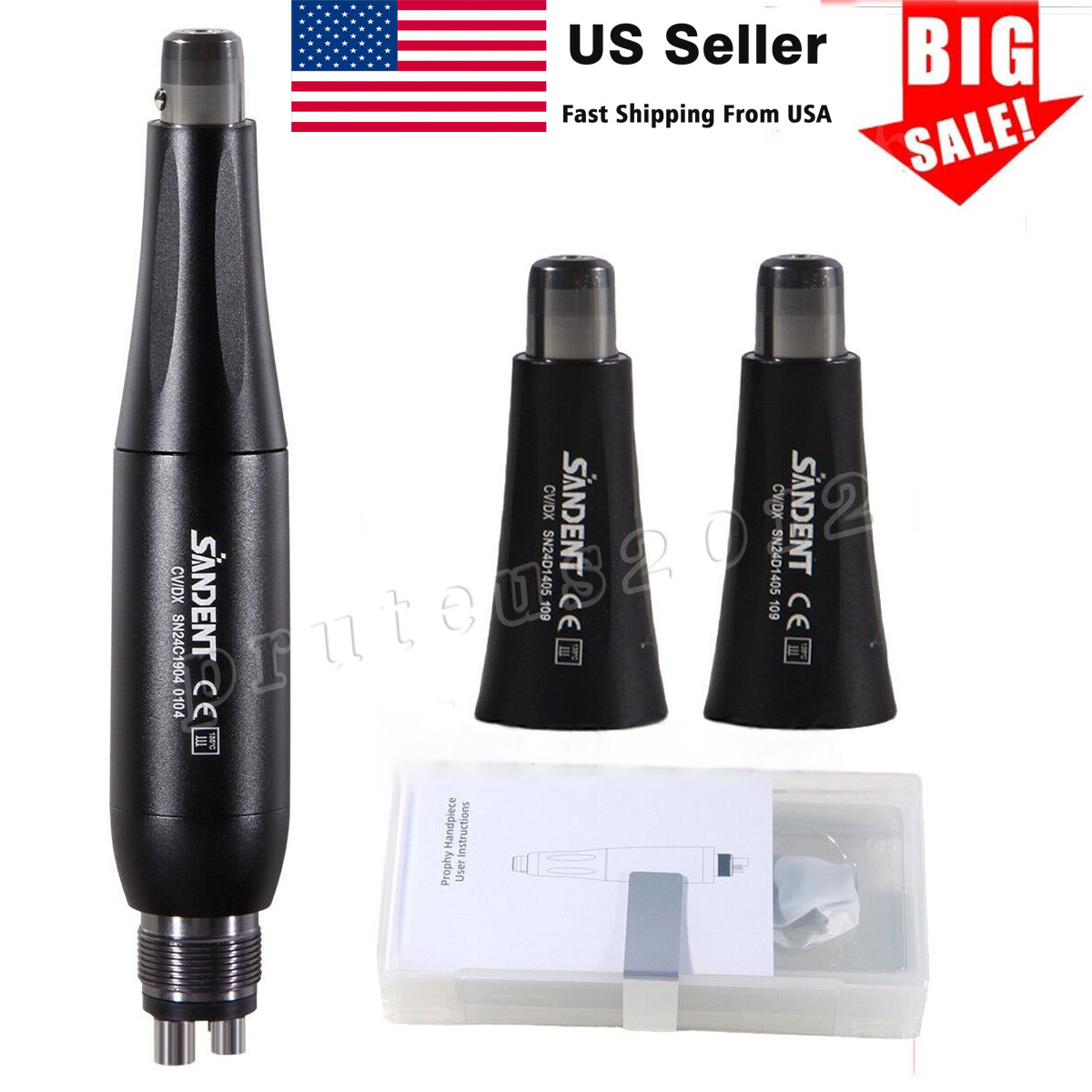 Dental Prophy Handpiece Mini Hygiene Low Speed Air Motor 4 Hole 2.4oz Nose Cone