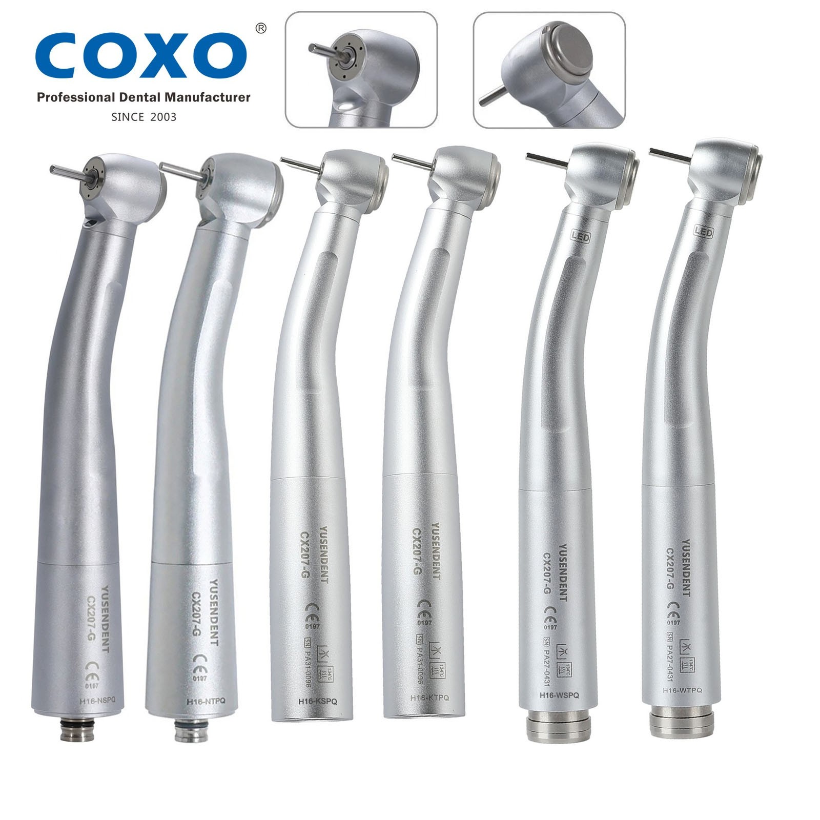 COXO Dental Fiber Optic High Speed Handpiece Fit KaVo NSK LED Coupling 6 Holes