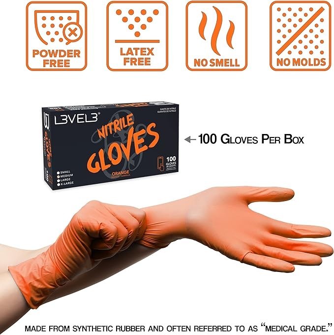 Level 3 Nitrile Gloves Professional Heavy Duty Disposable Gloves Latex Free