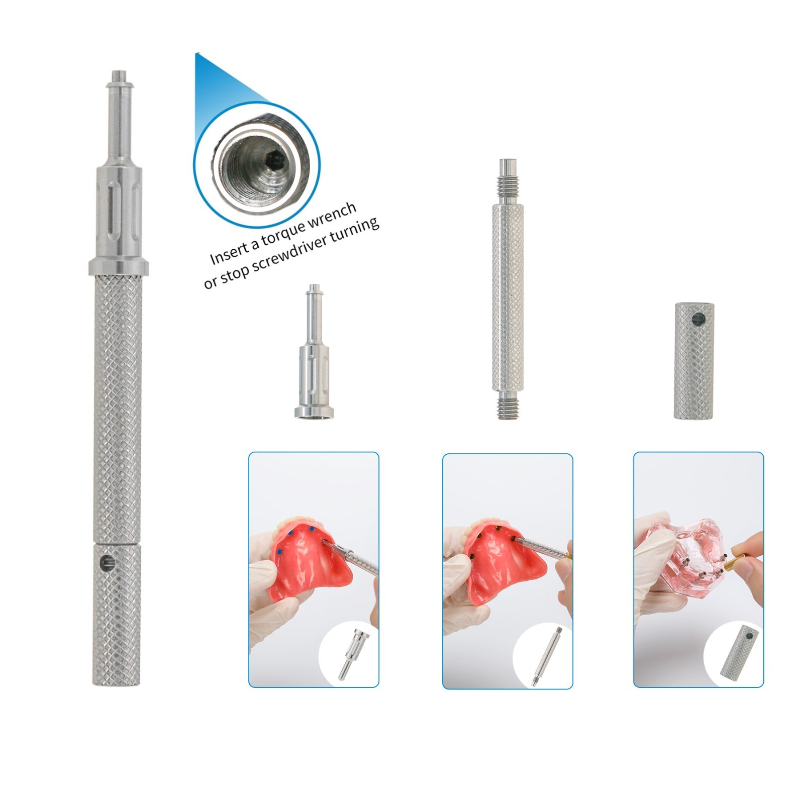 US Universal Overdenture Retention Caps Insertion Extraction Locator Core Tool
