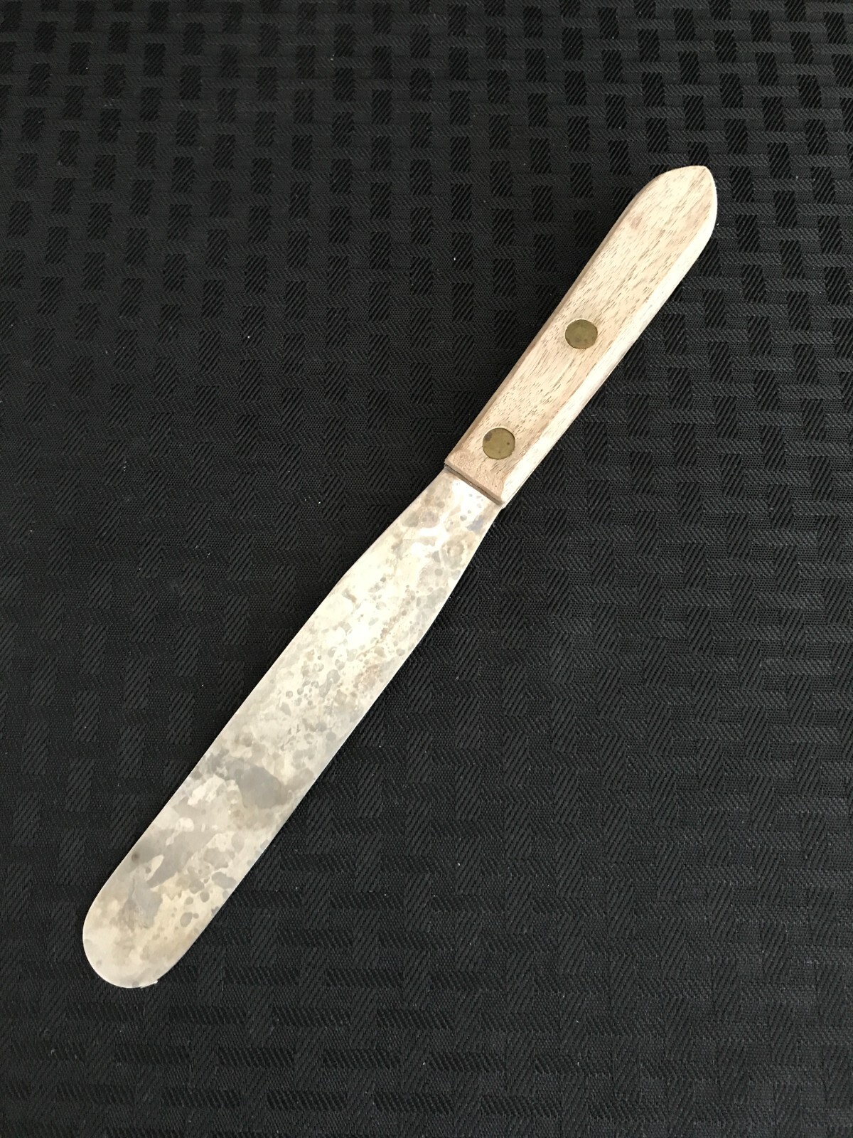Lab Stainless Steel Spatula w/ Wood Handle 10-1/2” L x 1-1/8″ W with 6” Blade