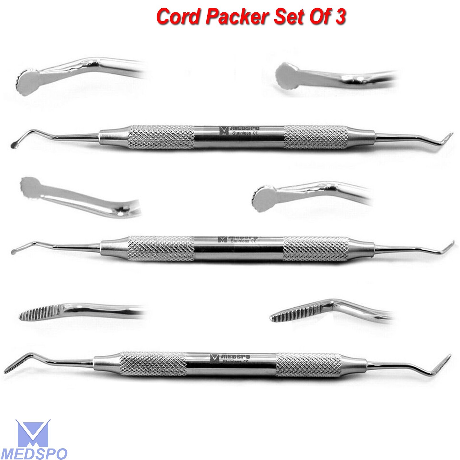 Medspo Gingival Cord Packer Retraction Atraumatic Cord Placements Instruments