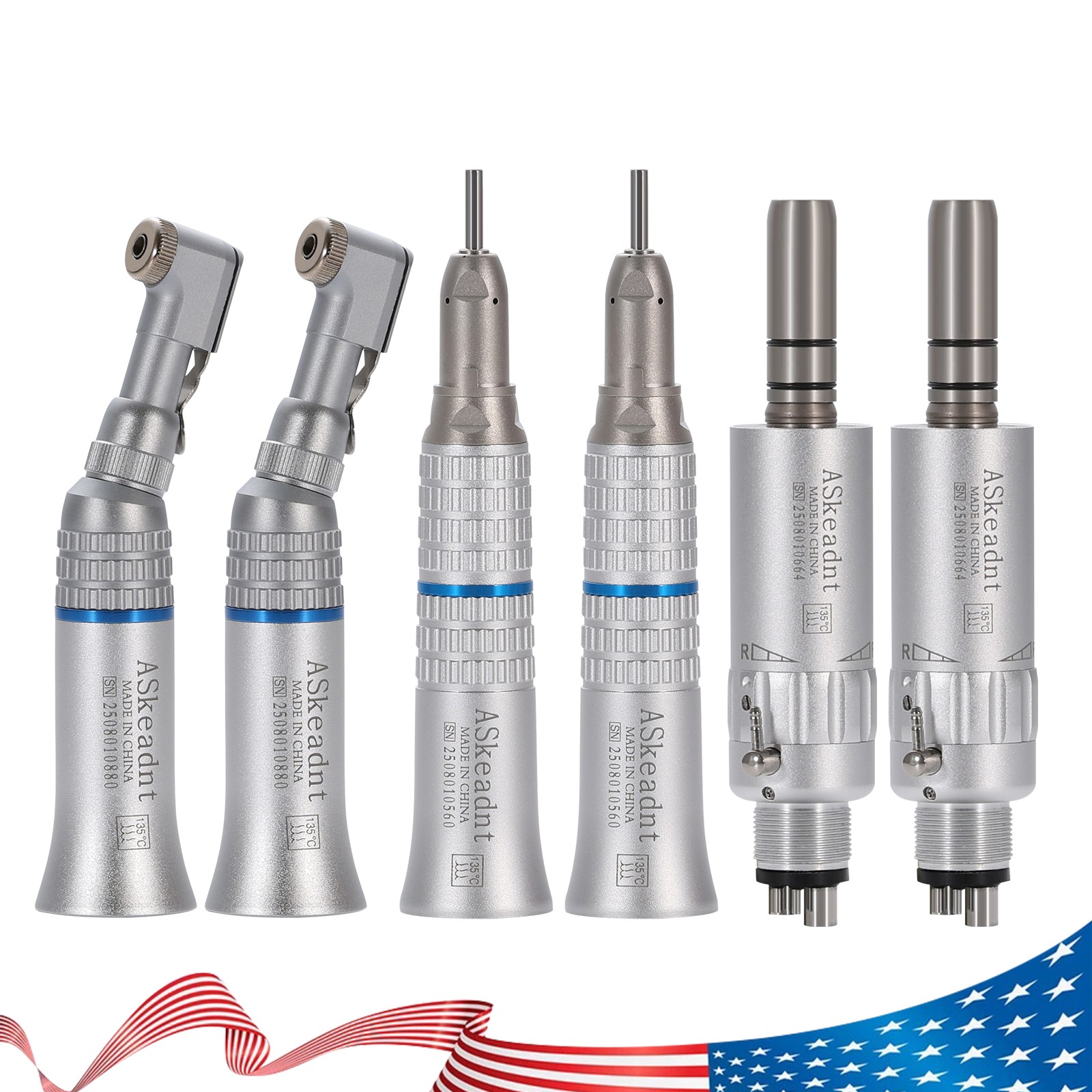 NSK Style Dental Slow/Low Speed Handpiece Straight Contra Angle Air Motor 4/2H M