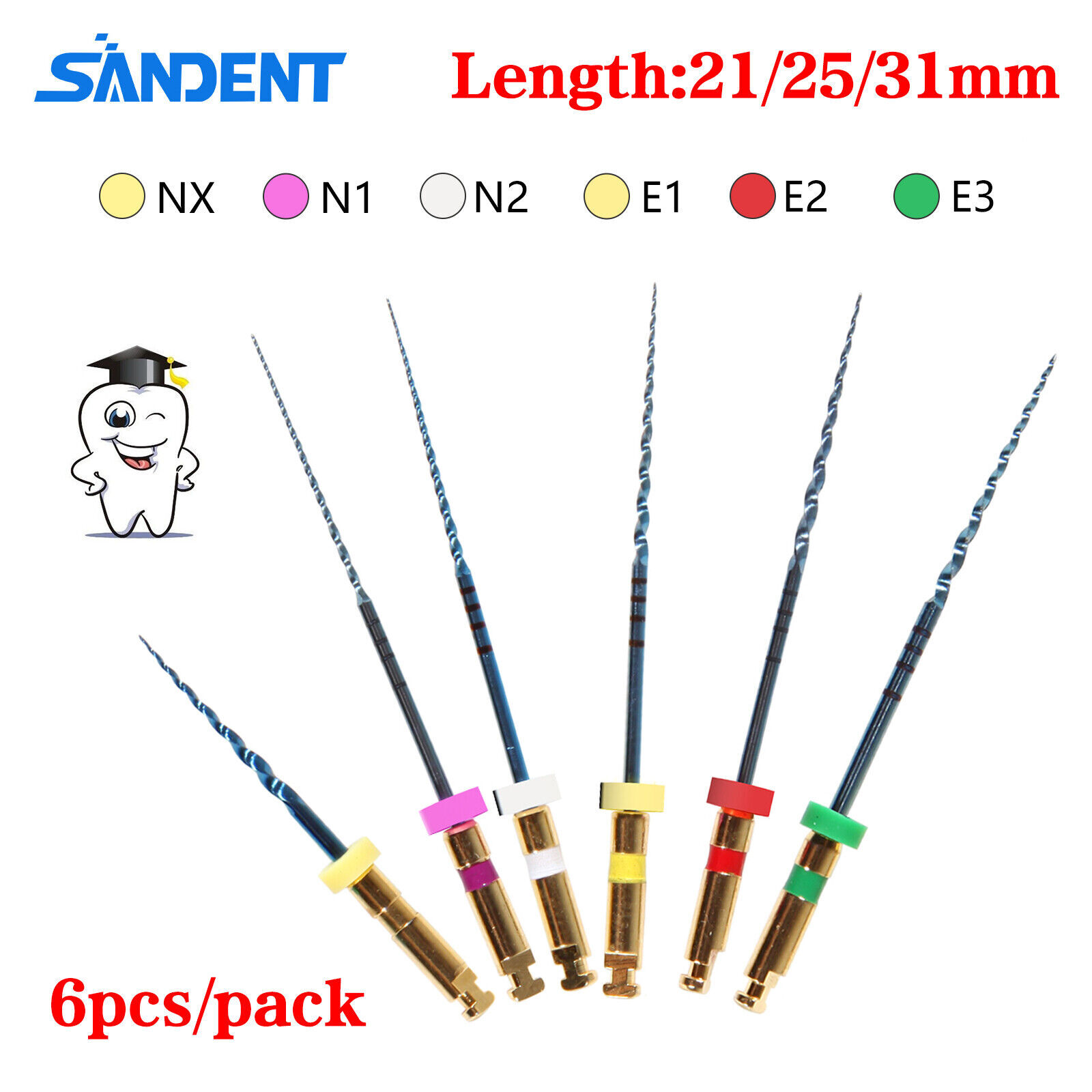 Dental Endodontic Endo File Engine Rotary Root Canal NiTi File 21/25/31mm ns