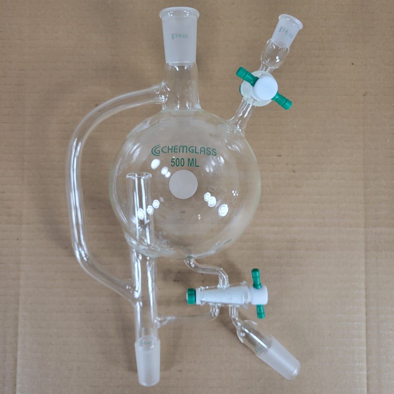 Chemglass CG-1233-03 500mL Modified Solvent Distilling Head 24/40 Glassware