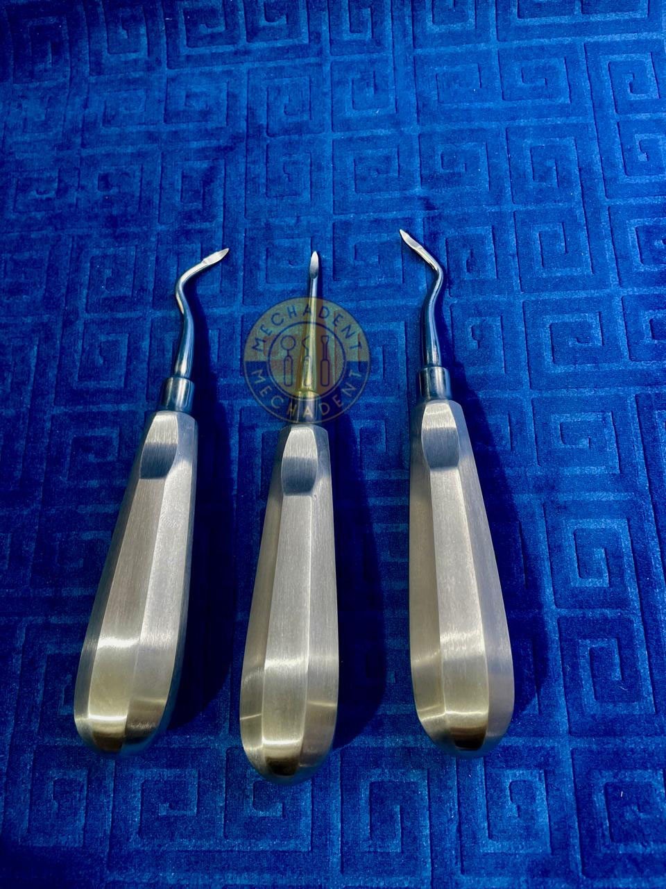 3 Pcs Dental Root Elevators HEIDBRINK Oral Surgery PDL Luxating Elevator
