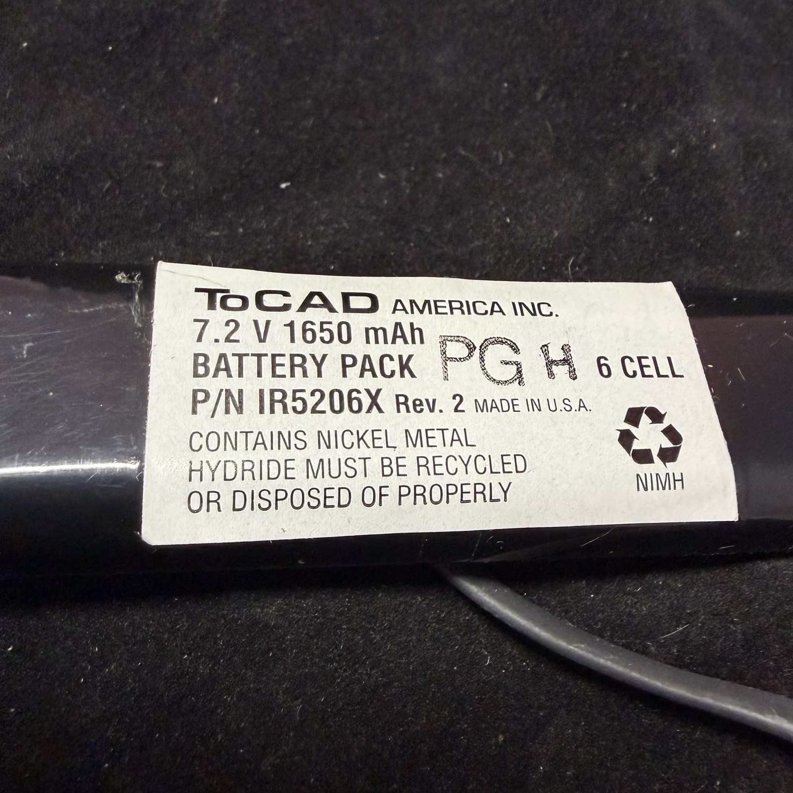 ITC PROTIME MICROCOAGULATION SYSTEM IR5206X BATTERY 7.2V 1650mAH Made In USA