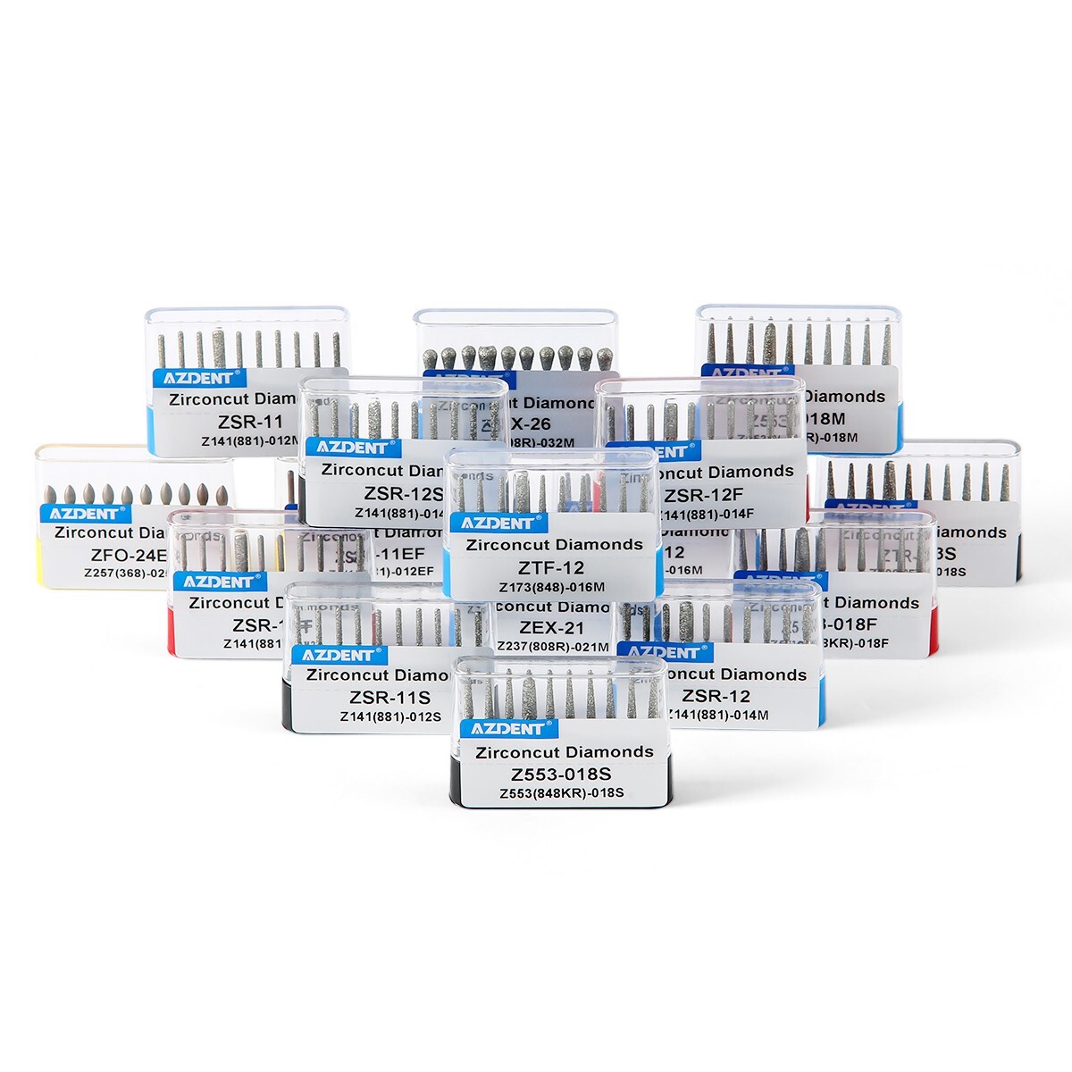 AZ Dental Zirconia Oxide Cutting Diamond Burs ceramic Drills FG1.6mm 10Pcs/Pack