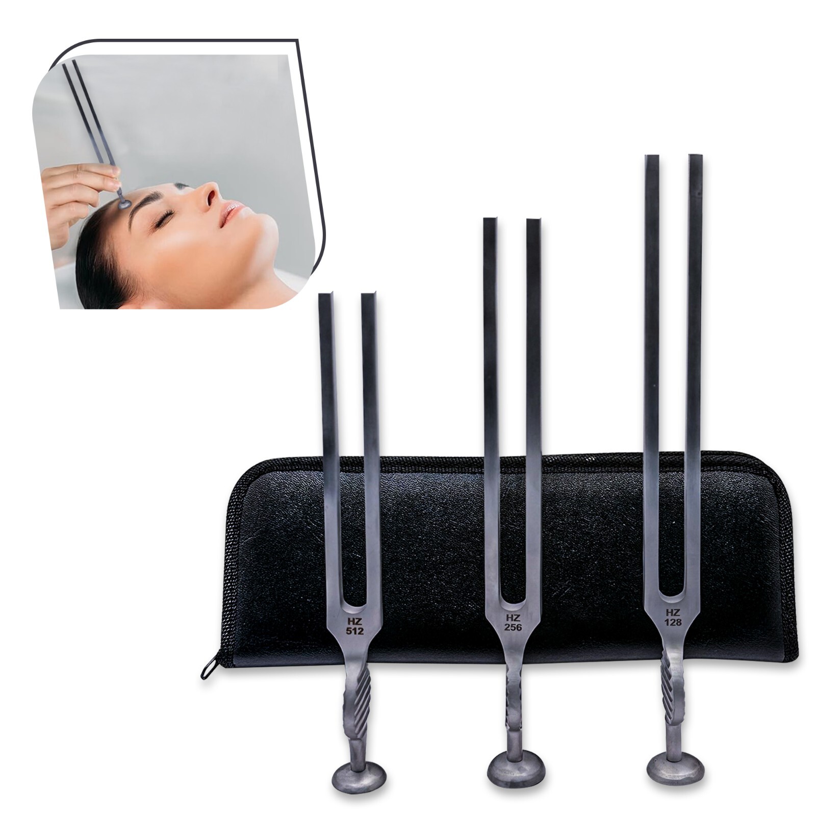 London Down Bros Medical Tuning Fork Set 128Hz, 256Hz,512Hz Gardiner Brown Steel