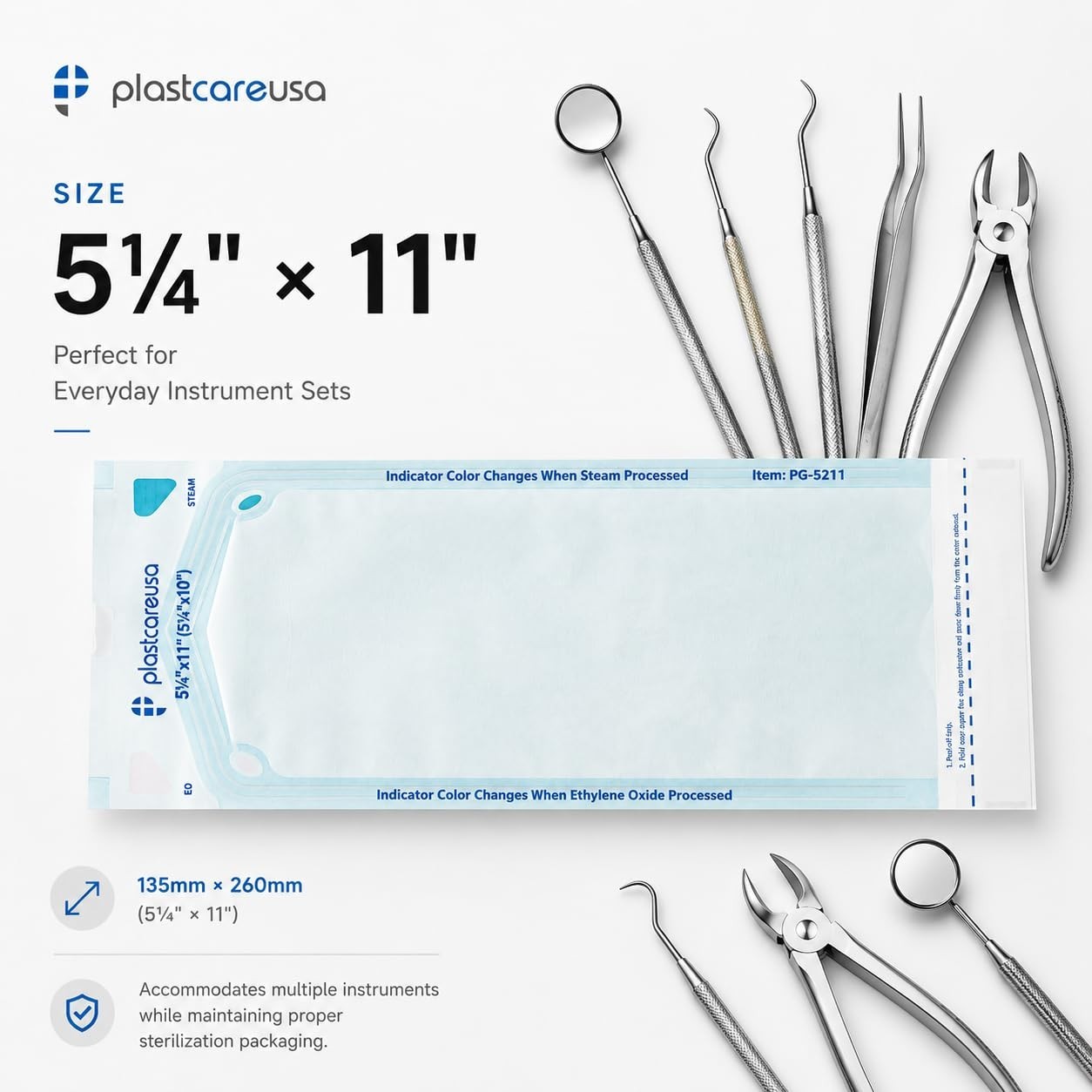 200 5.25 x 10 Self Sealing Sterilization Pouches – Autoclave Sterilizer Bags …