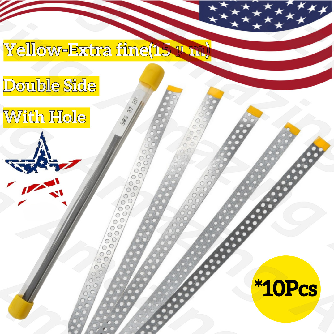 Dental Double Side Saw Diamond Polishing Finishing Strips Ortho IPR Yellow 3.75m