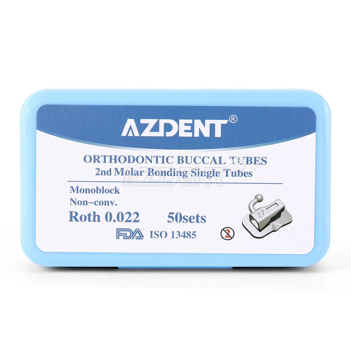 AZDENT 50set Dental Orthodontic 2nd Molar Buccal Tubes Roth/MBT 0.022 Bondable
