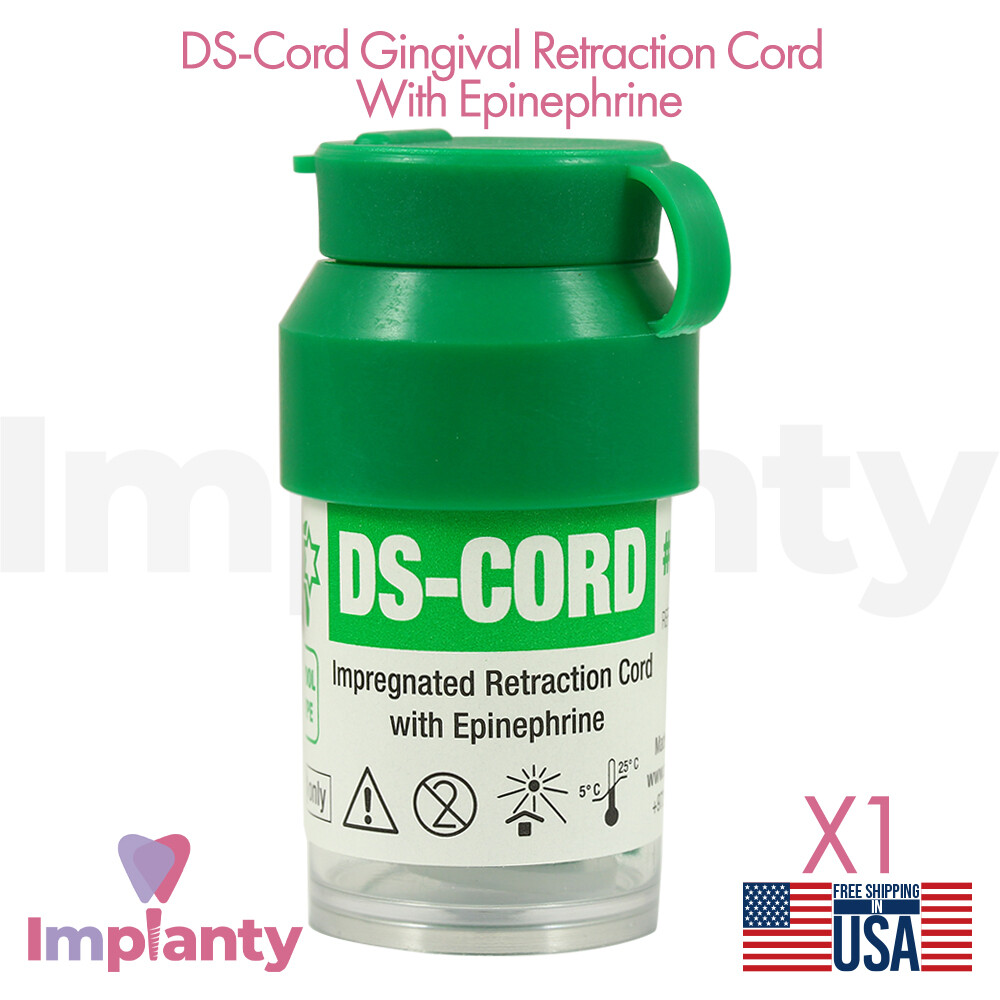 DSI DS-Cord Twist Gingival Retraction Cord With Epinephrine Green 285cm