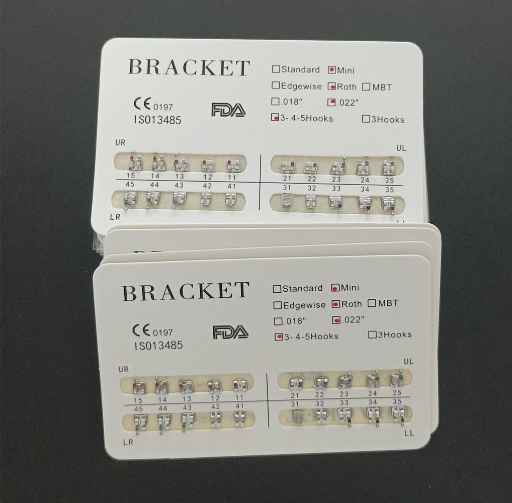 20Pcs/Kit Orthodontic Dental Metal Brackets MIM Braces Mini Roth 022 Hooks 345