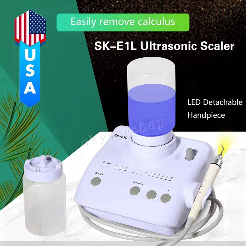 Dental Ultrasonic Scaler 2 Bottles w/ LED Handpiece for EMS Cavitron Woodpecker