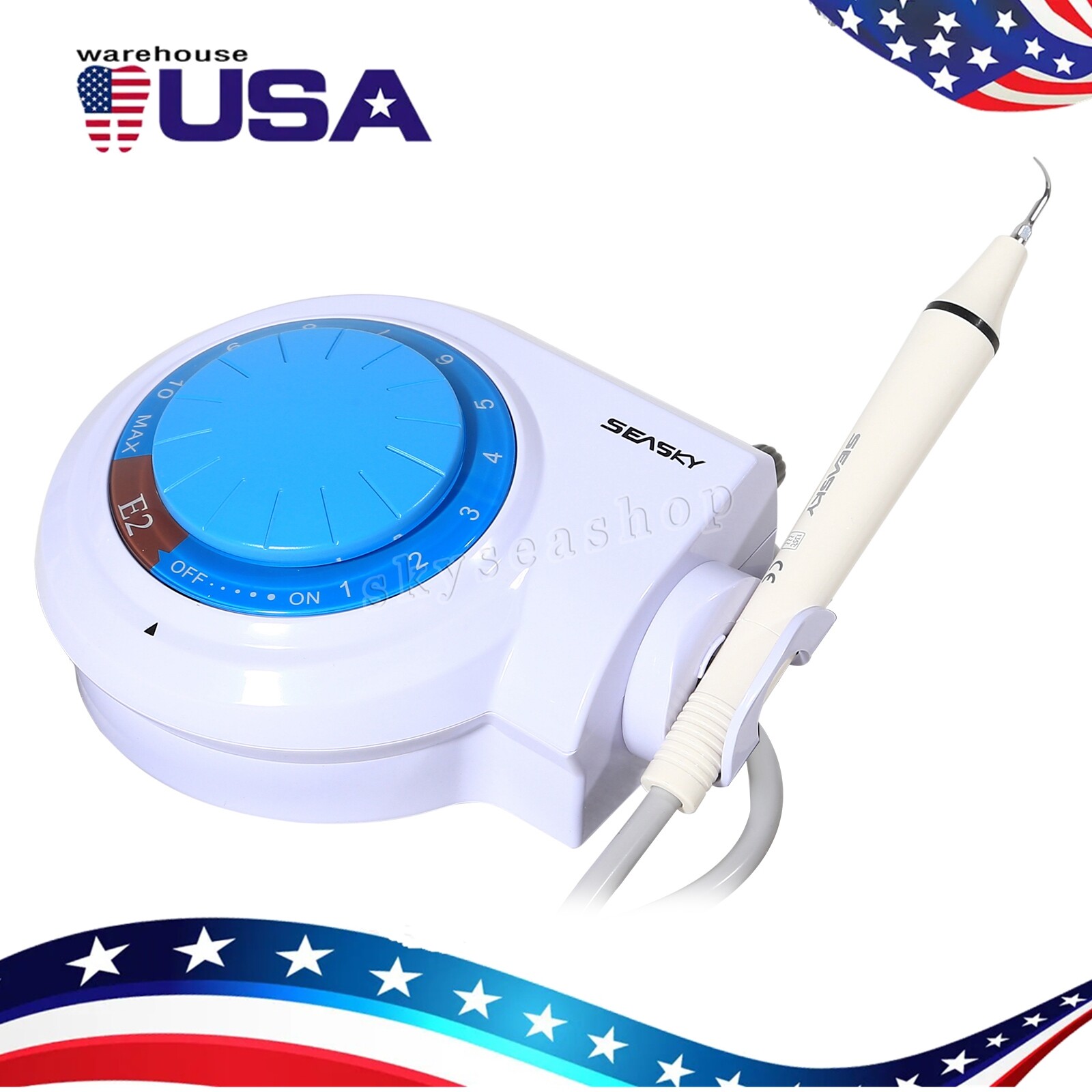 SEASKY Dental Ultrasonic Piezo Scaler w/ Handpiece 5*Tips fit EMS Cavitron E2+