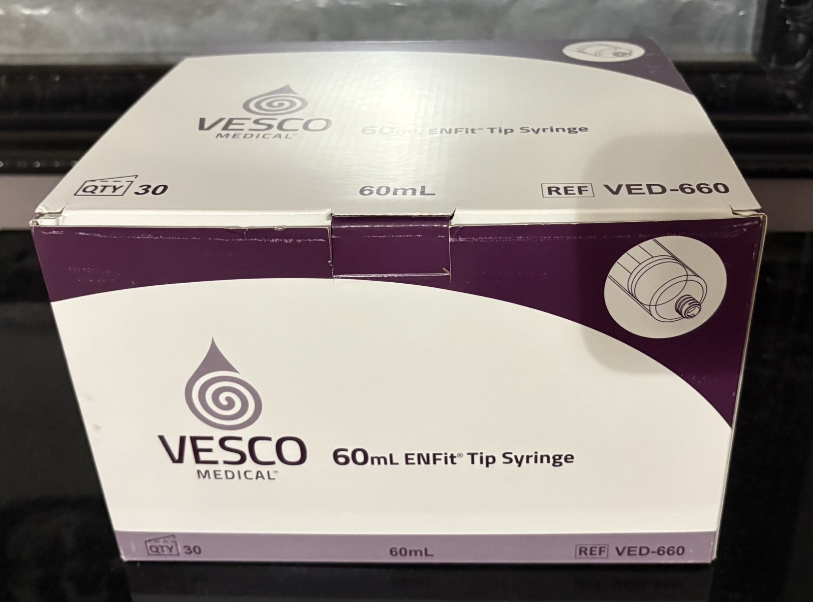 VESCO 60mL ENFit PEG TUBE SYRINGE Enternal Feeding/ Irrigation NEW QTY 23 VED660