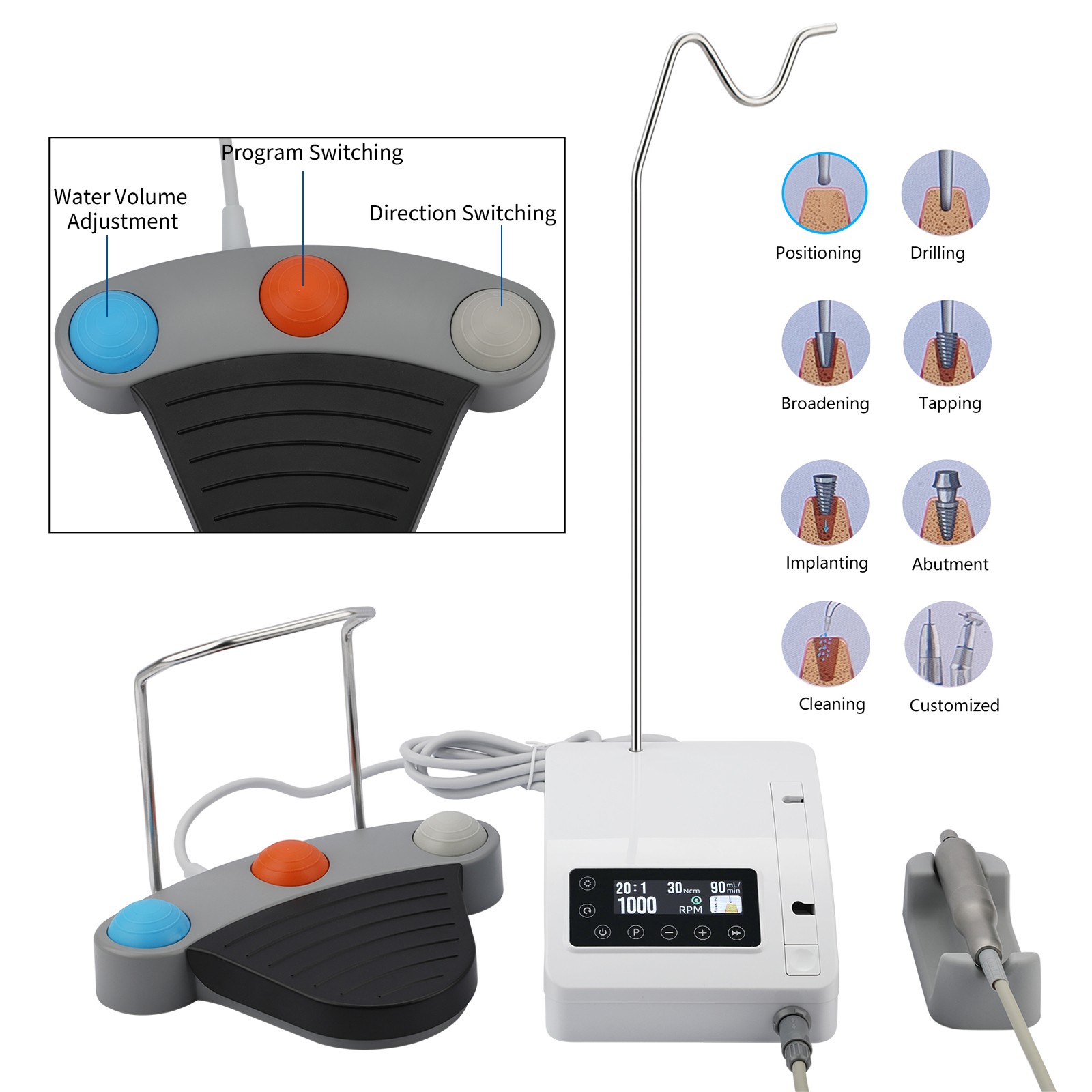 Dental Implant Surgical Motor LED Electric Surgery Fit 1:1 1:5 16:1 20:1