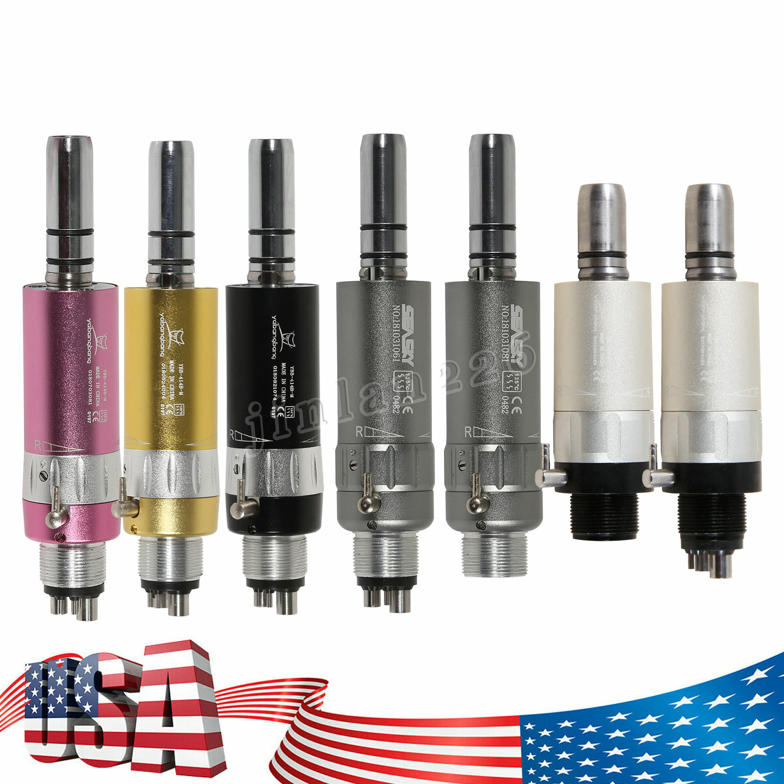 NSK Style Dental Slow Speed Air Motor Handpiece 2/4Hole Coupler E-type Connector