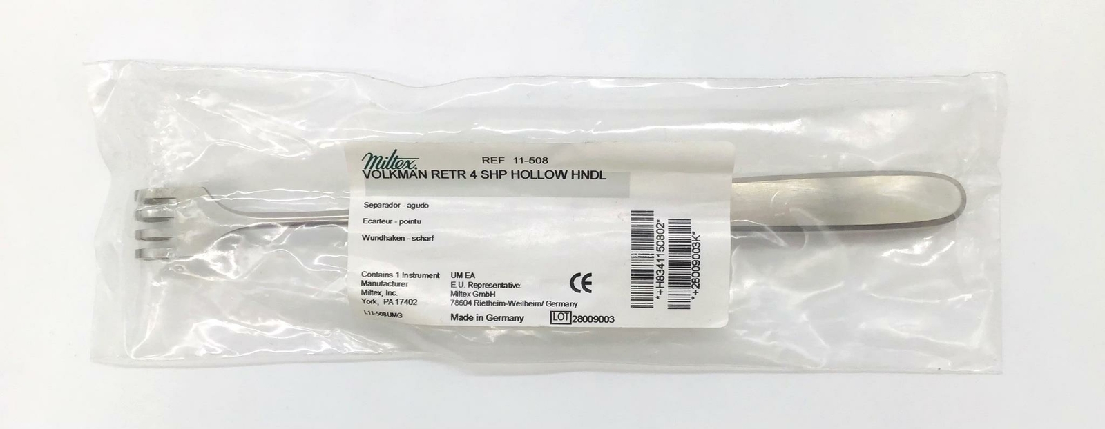 Miltex 11-508 Sharp 4-Pronged Volkman Retractor – NEW