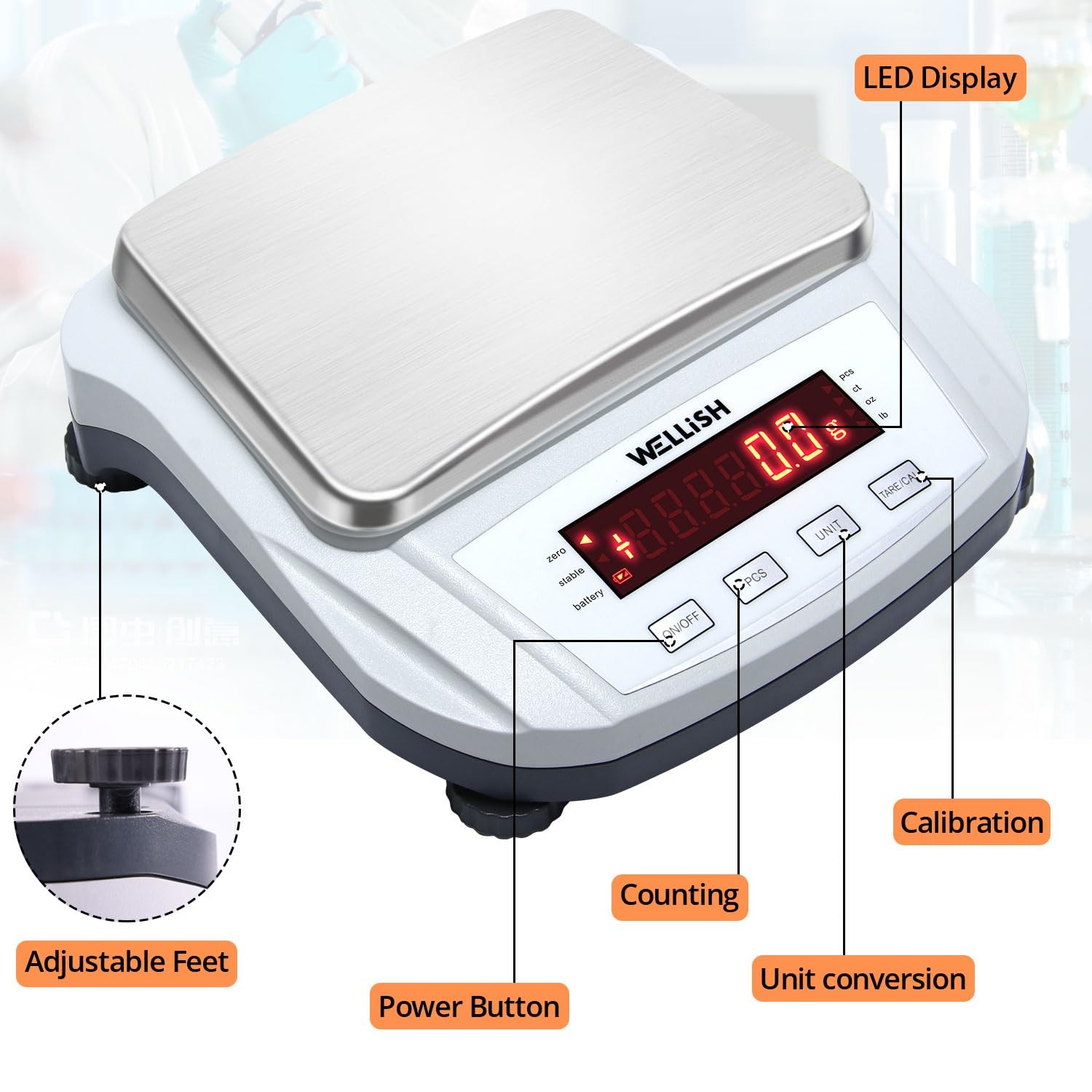 Lab Scale 5000g/0.1g High Precision Digital Scale Analytical Balance Electron…