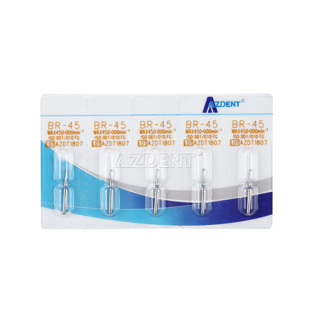 AZDENT Dental FG Diamond Burs for High Speed Handpiece Friction Grip 5pcs/pack