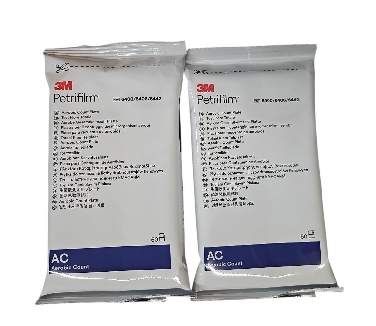 100 plates 3M Petrifilm Aerobic Count Plates, REF 6400 Exp. 2025-07-04