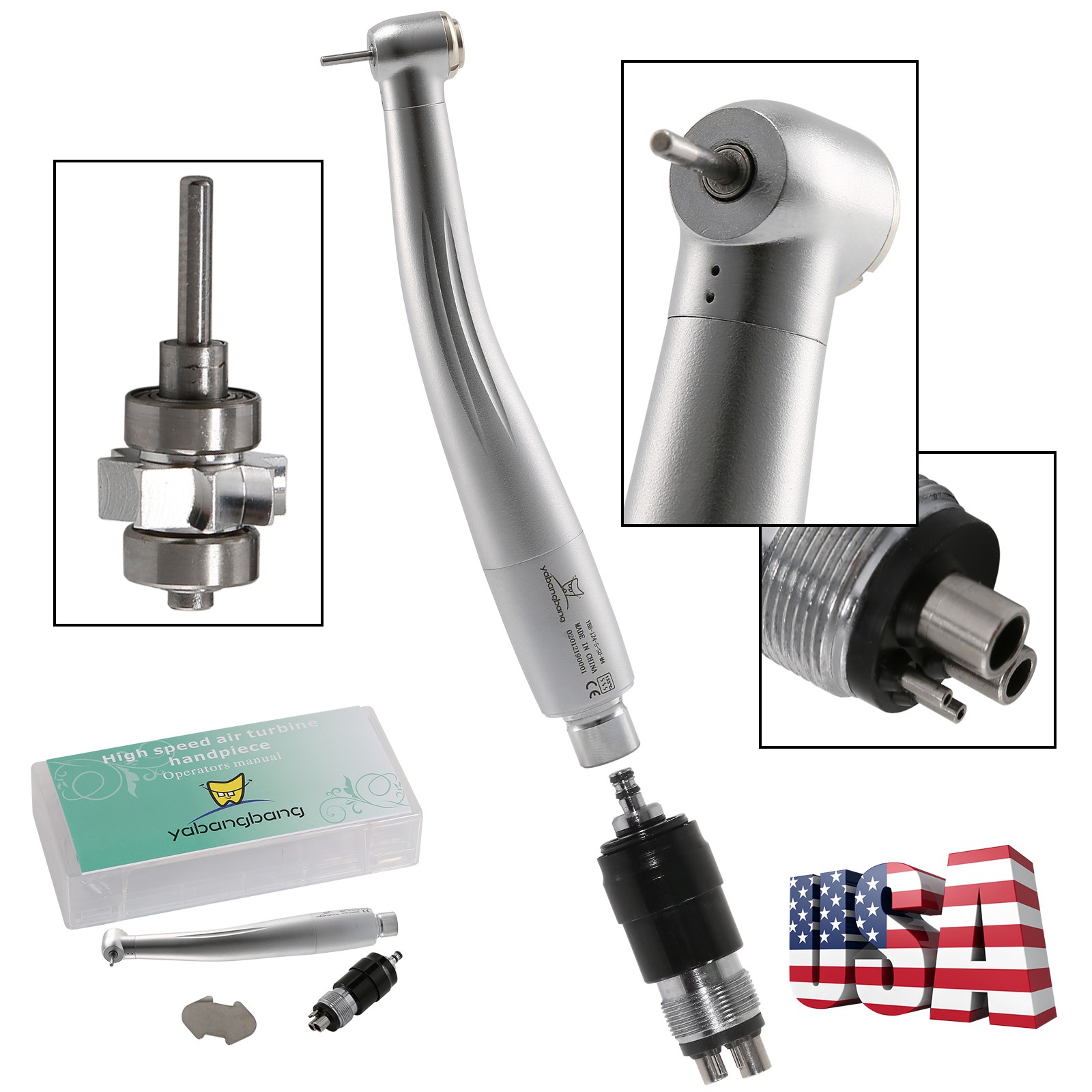 10Pcs NSK Style Dental High Speed Turbine Handpiece w/ 4Hole Quick Coupler YBNKM