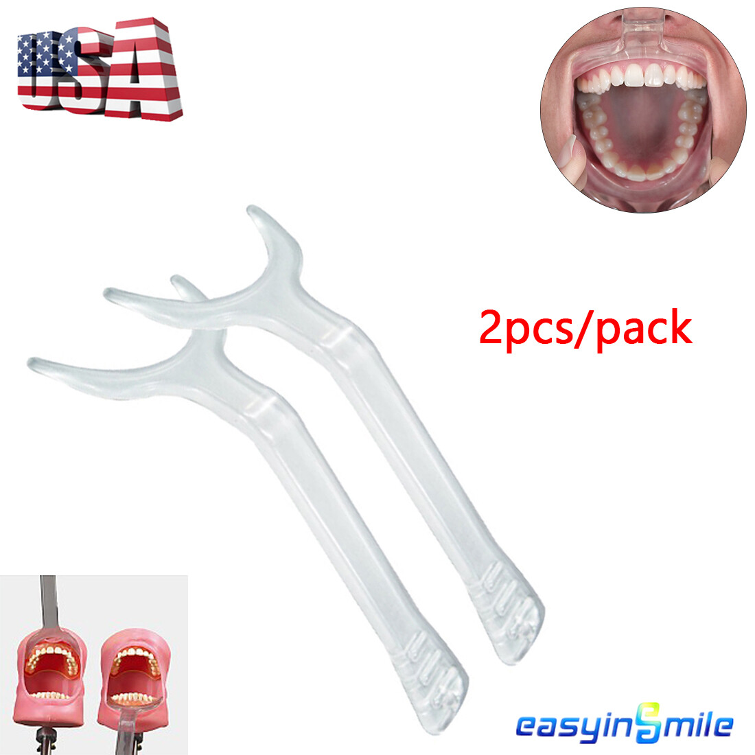Orthodontic Cheek Lip Retractor Dental Mouth Opener Photography autoclavable 2pc