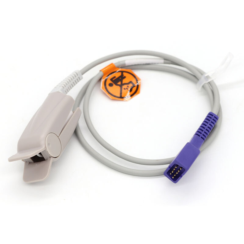 Fit For DS-100A Oximax 9pins reusable Adult Finger Clip spo2 sensor 1m