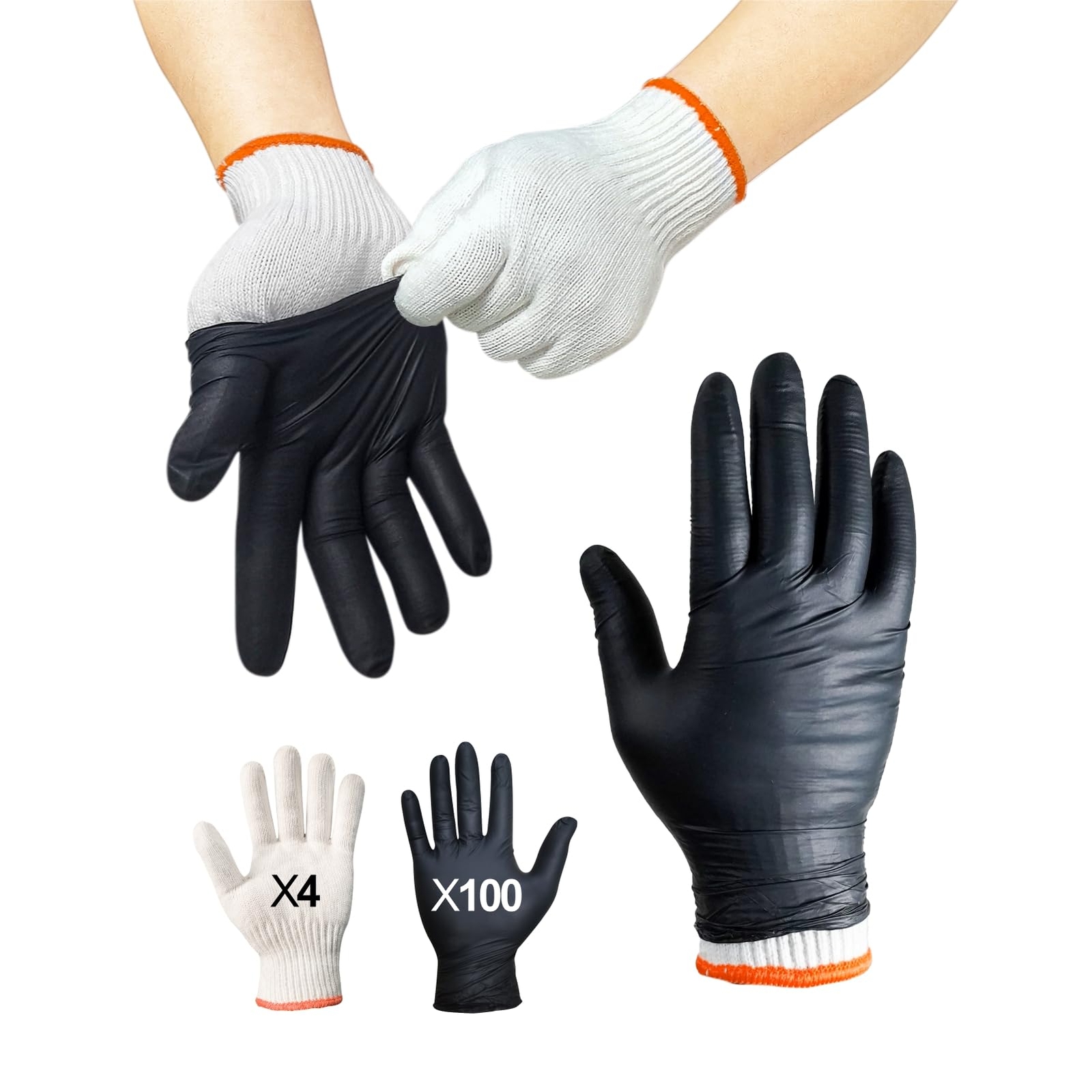 Bbq Gloves For Cooking Baking Grilling 100 Count Disposable Nitrile Gloves And 4