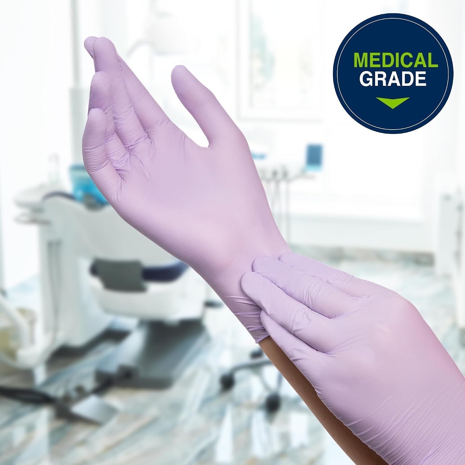 Medium Lavender Nitrile Exam Gloves, Chemical Resistant, 3.1 Mil, 250-Count Box