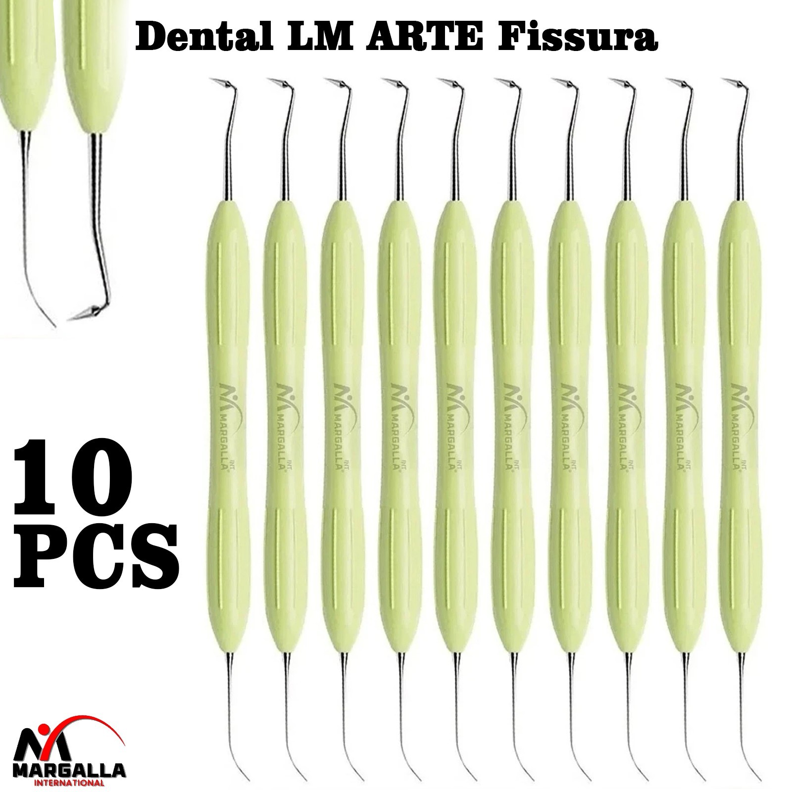 10Pcs Lm Arte Fisura Dental Composite Filling Instruments Silicone Handle