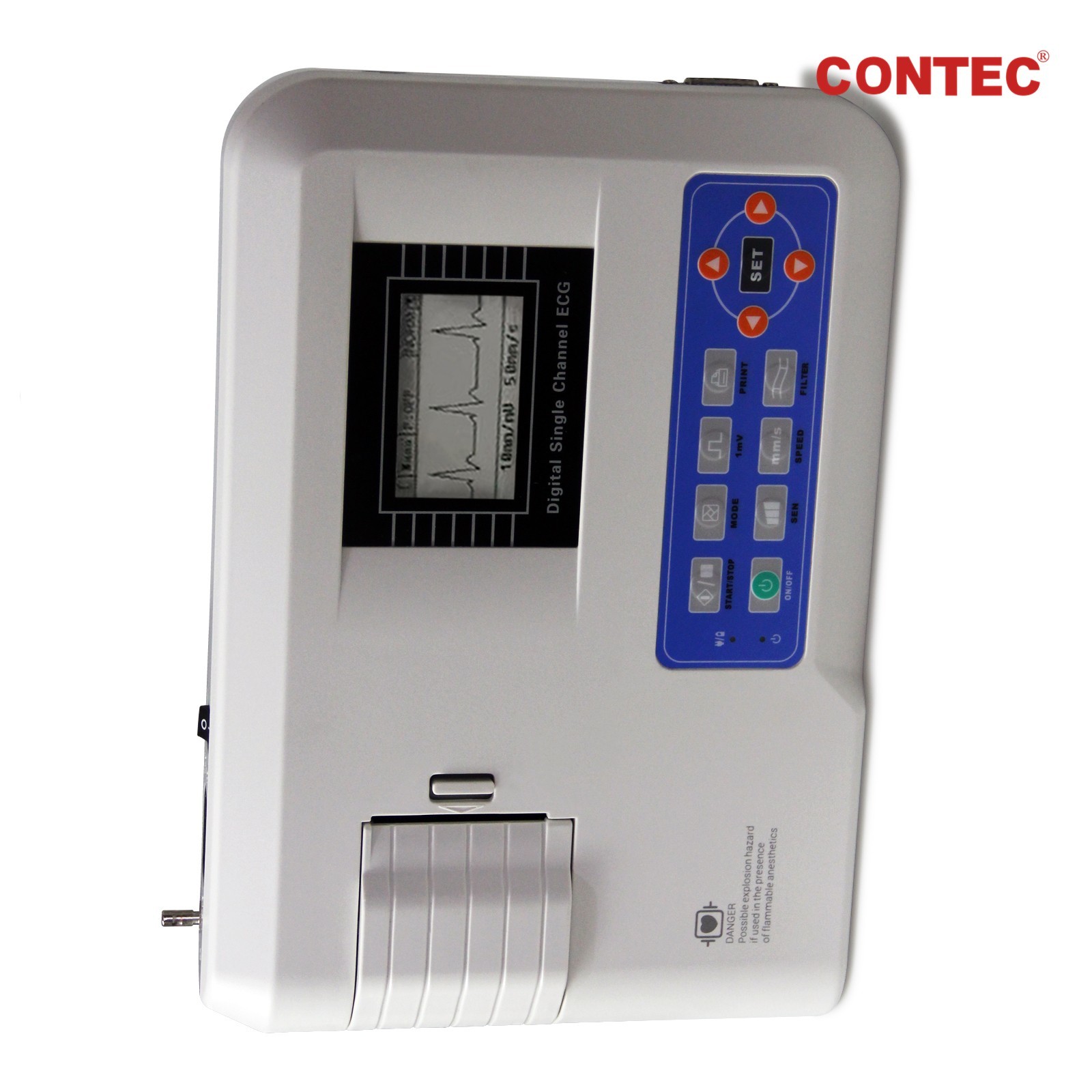 Portable ECG100G-VET Digital Single Channel 5 Lead Animal Electrocardiograph