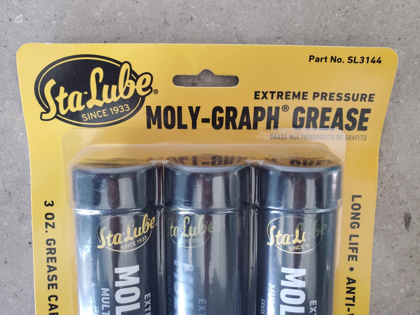 CRC Sta-Lube Moly-Graph Grease SL3144 – 3 Pack of 3 oz. Cartridge Refills