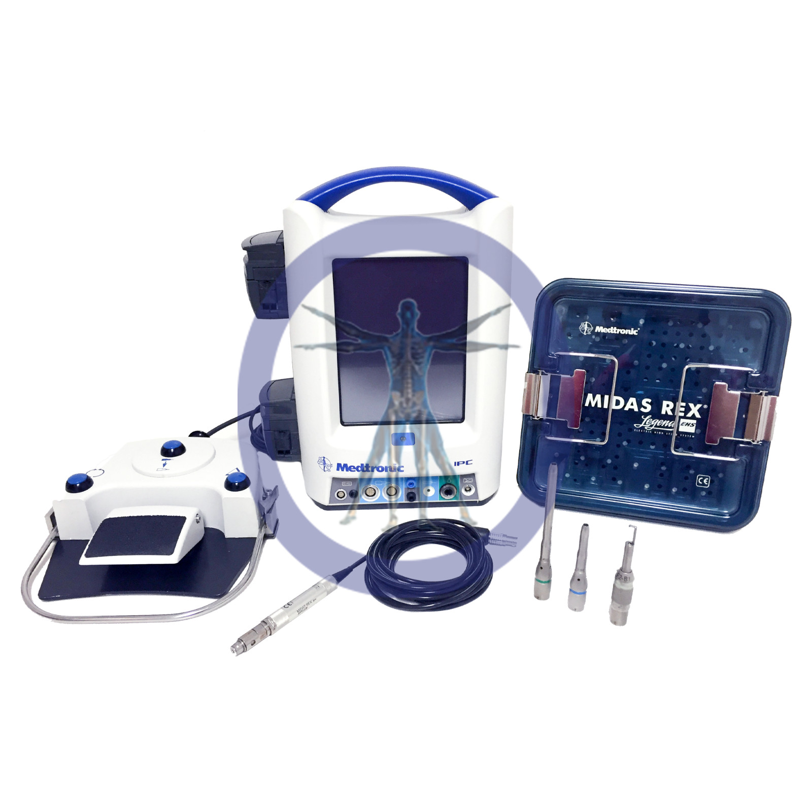 Medtronic IPC & EM200 Midas Rex Drill Set With 3 Attachments *3 Month Warranty*