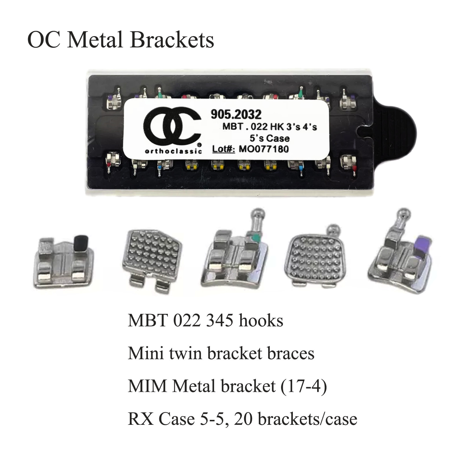 Dental Orthodontic Brackets Metal Brace MIM MINI Roth MBT 022 018 345 With Hooks