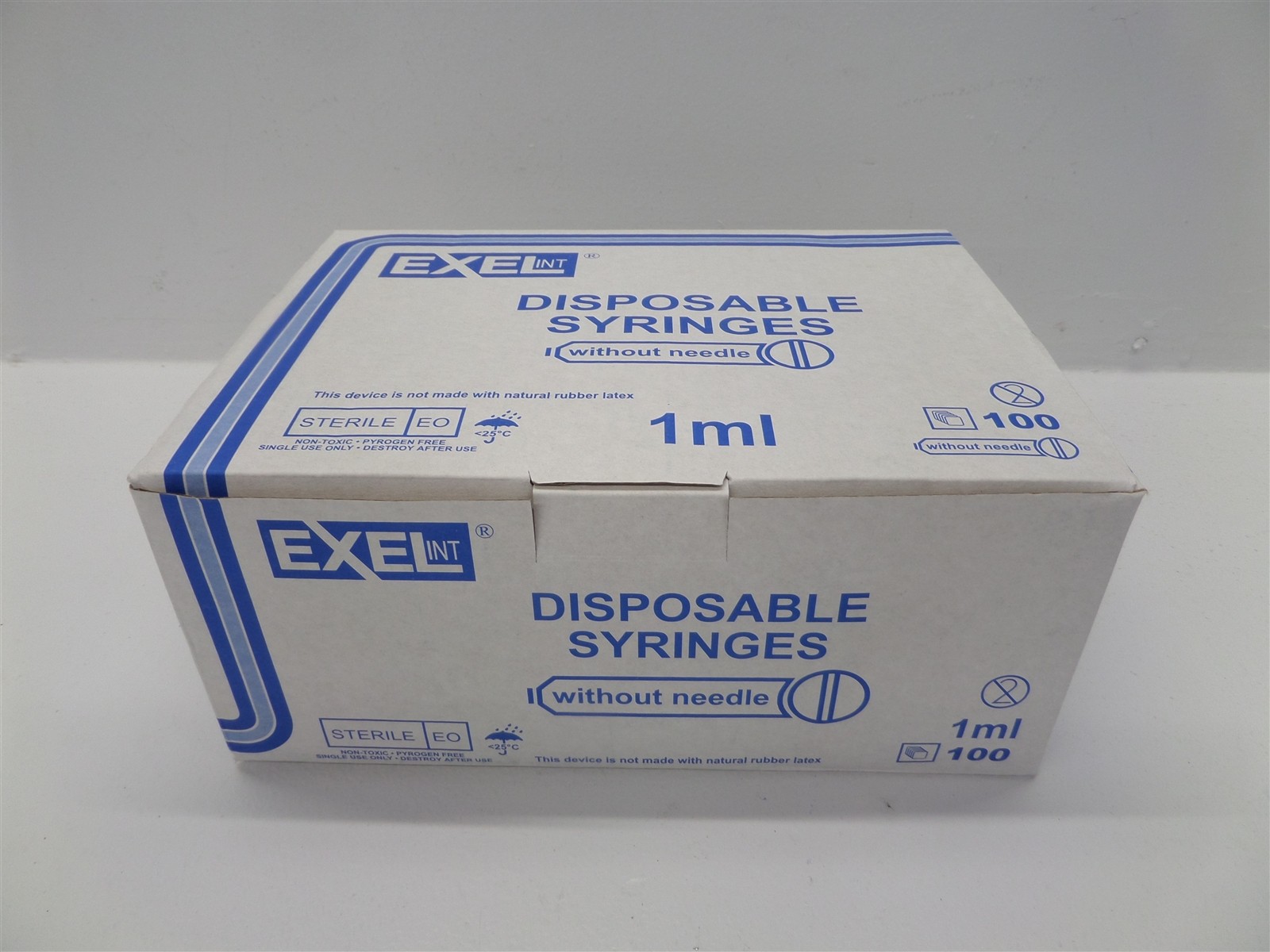 Box Of 100 Exel 1ml Luer Slip Tip Syringe Without Needle 210414 Exp. 03-14-2026