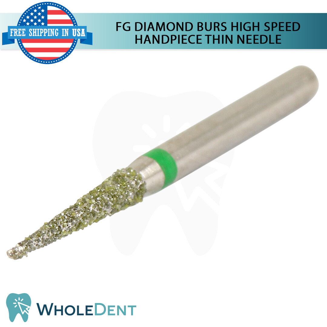 FG Diamond Burs Dental High Speed Handpiece Thin Needle Head 10Pcs Sterile