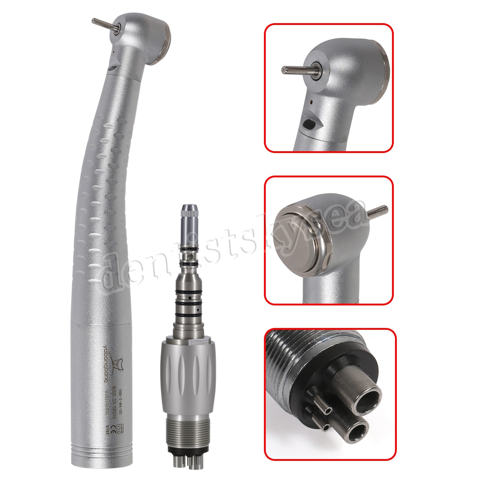 YD6 Torque Dental Fiber Optic Handpiece LED Turbine 4H Quick Coupler NEW