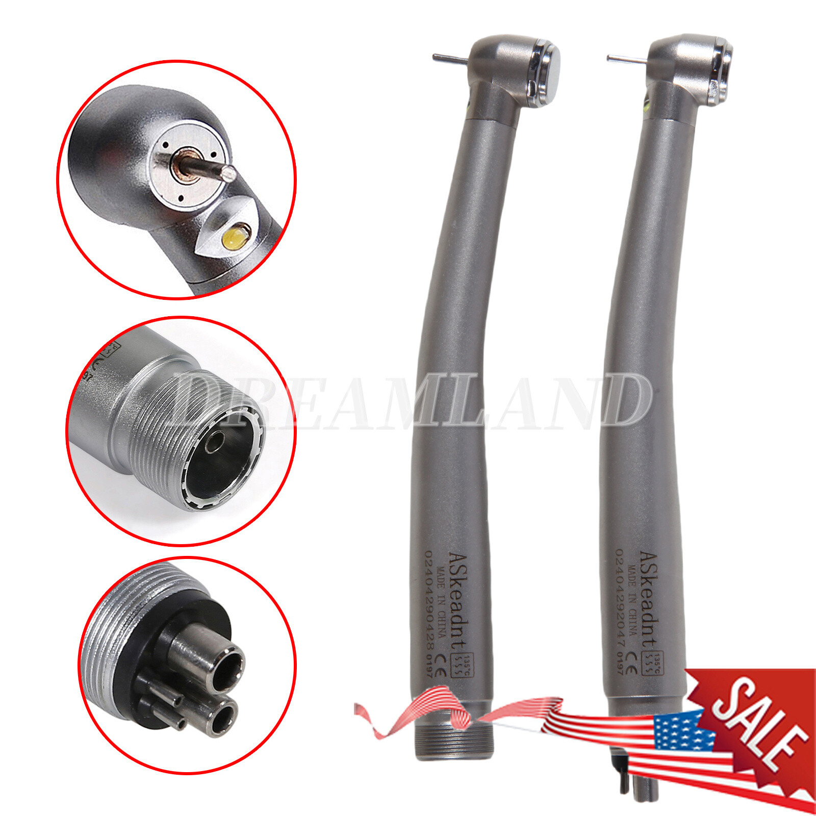 NSK Style Dental Fiber Optic LED E-generator High Speed Handpiece 2/4Holes