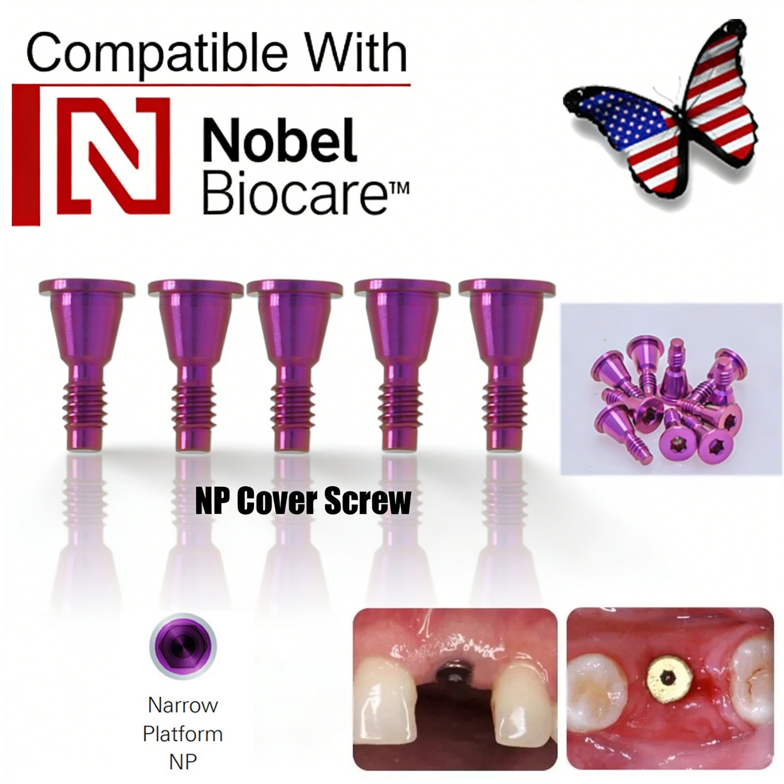 US Dental Healing Abutment Cap NP RP Conical Connection Fit Nobel Active Implant