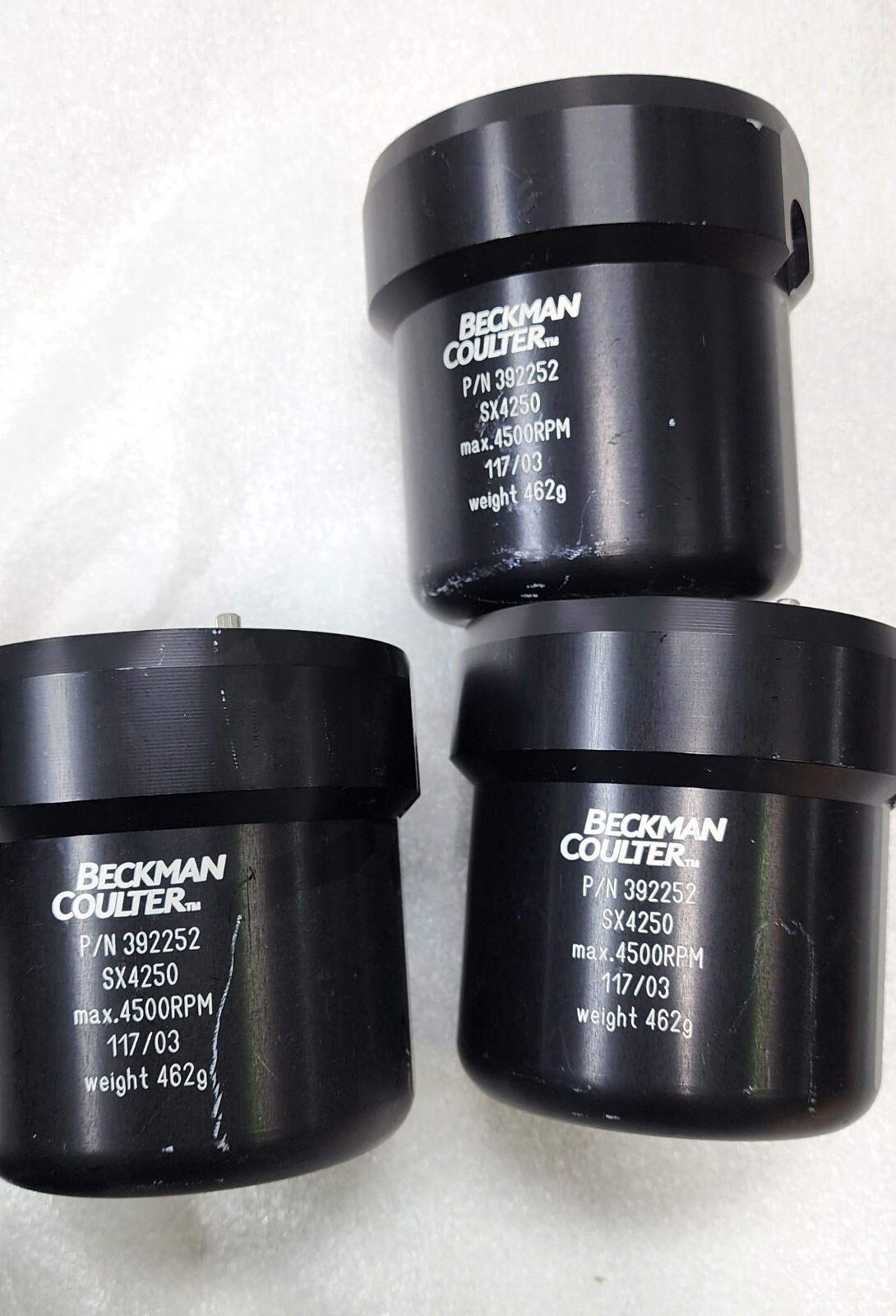 BECKMAN COULTER SX4250 ROTOR BUCKETS 462g LOT OF 3 BUCKETS