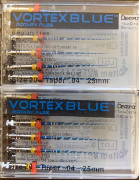 1 pk Vortex Blue Rotary Files Dentsply Tulsa Dental Root Canal Endodontics