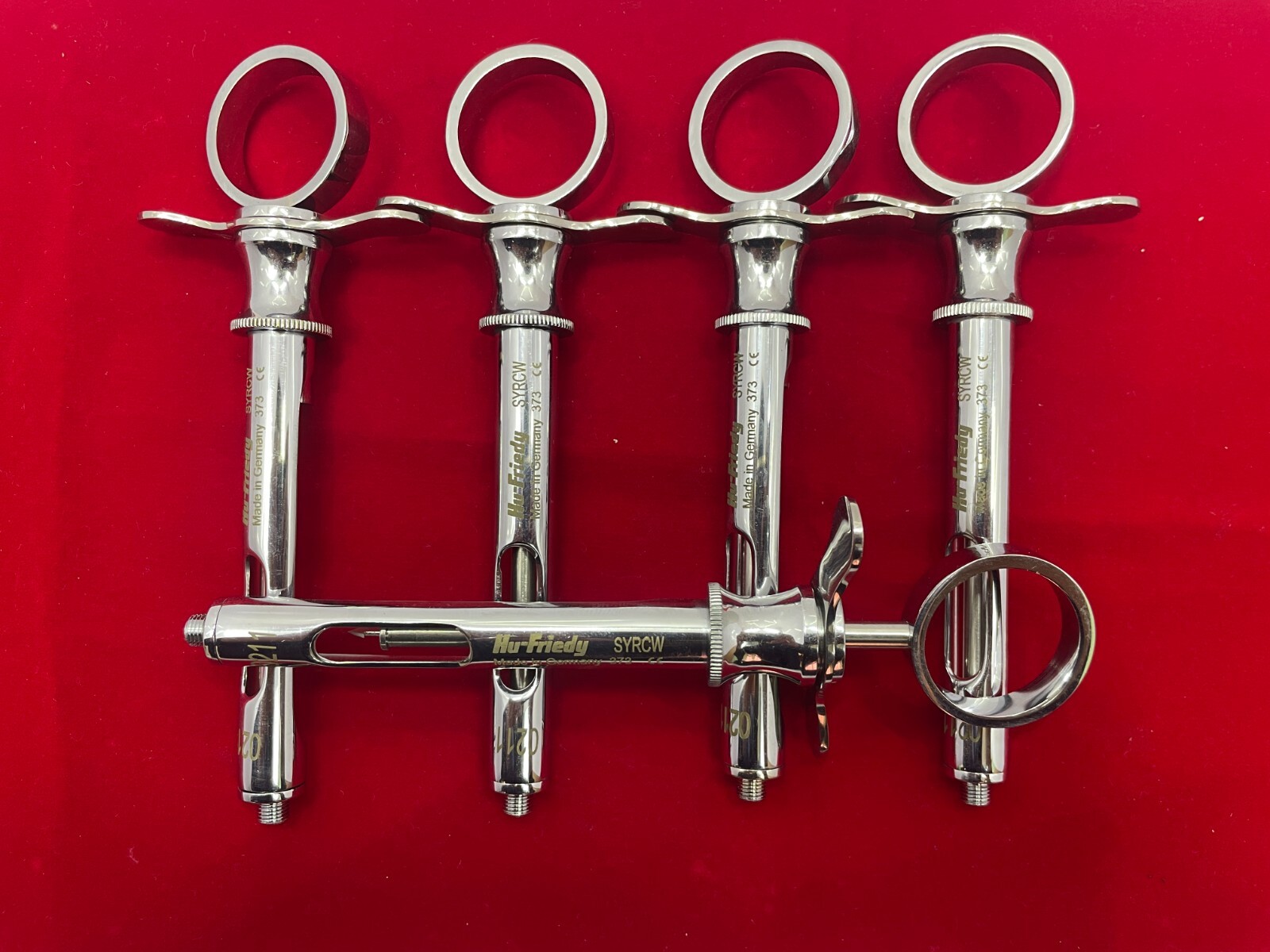 5 Pcs Hu-Friedy Type CW Aspirating Anesthetic Syringe 1.8cc- S