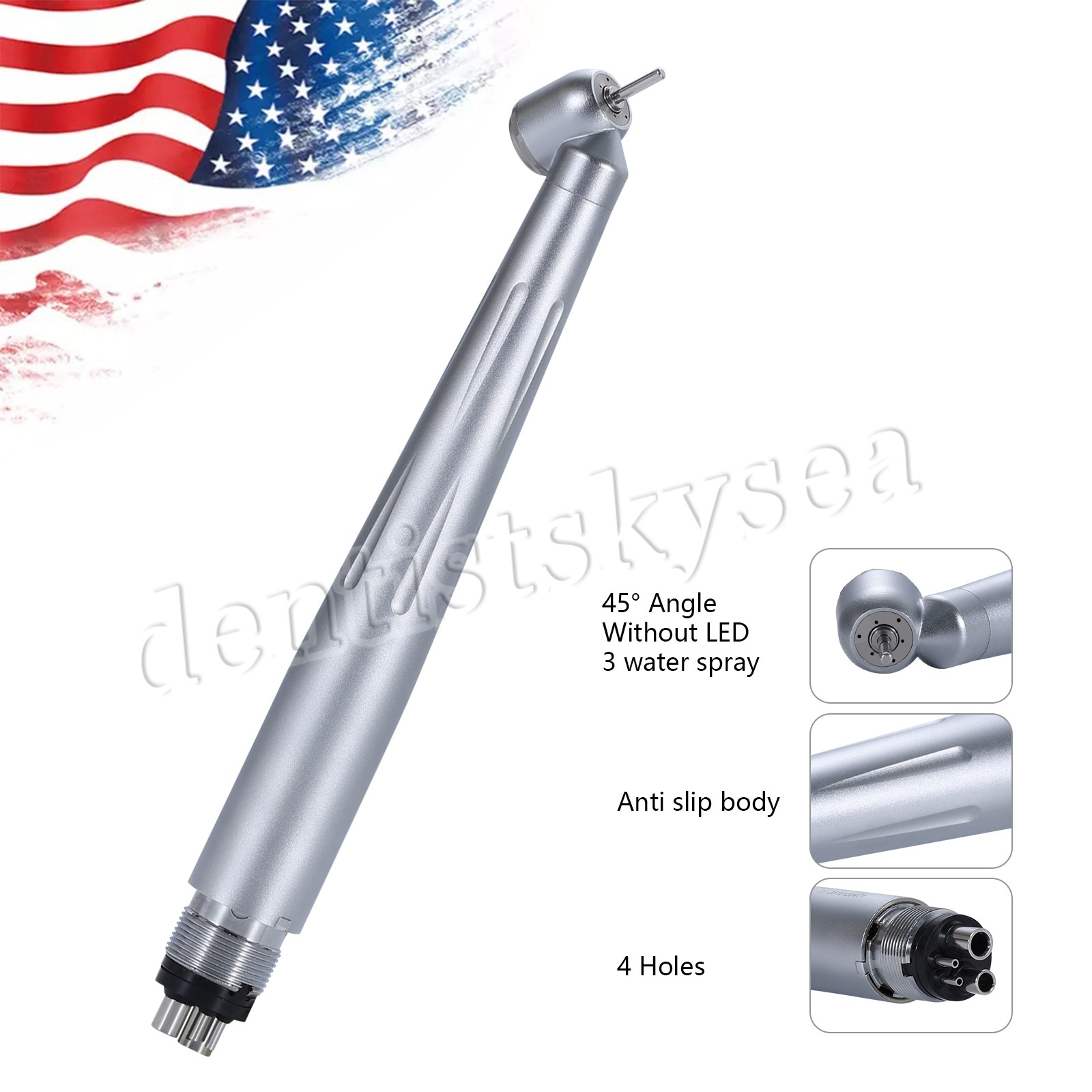 Dental 45 Degree High Speed Handpiece 4Holes Air Turbine WCA4 Push Button WCA4