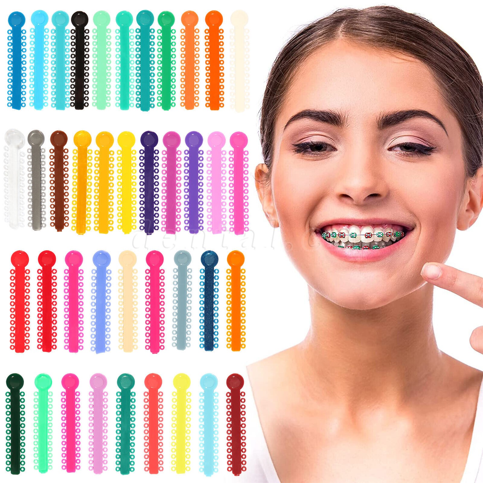 1040Pcs/Bag Ortho Brace Elastic Rubber Bands Ligatures Tie 40 Colors po