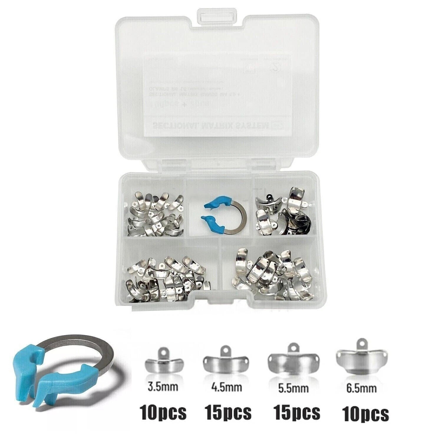 Dental Sectional Matrix Bands Ring Matrice Clamp Fit Garrison Palodent V3 System